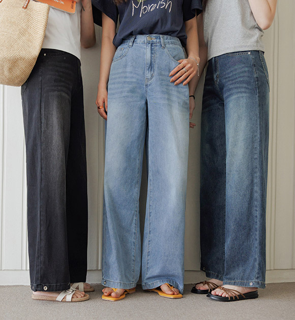 Lyocell Snap Button Wide Pants (Short/Basic/Long)