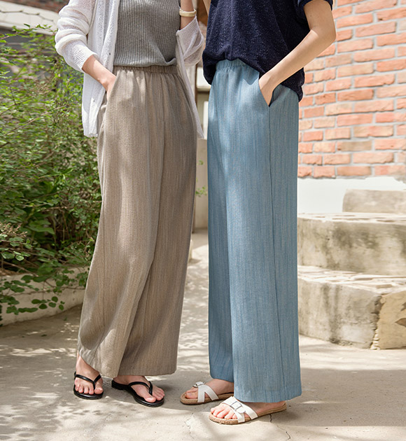 [JUST BETTER] Forest Linen Banded Pants