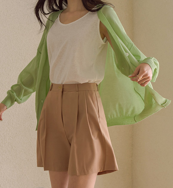 [J-BASIC] Relaxed Cool Linen Color Cardigan