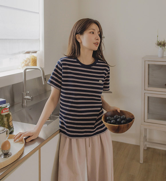 Pepe Stripe Pendant Short-sleeved Shirt