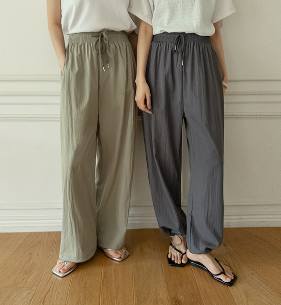 Lightweight Rustle Two-way Jogger Wide Pants