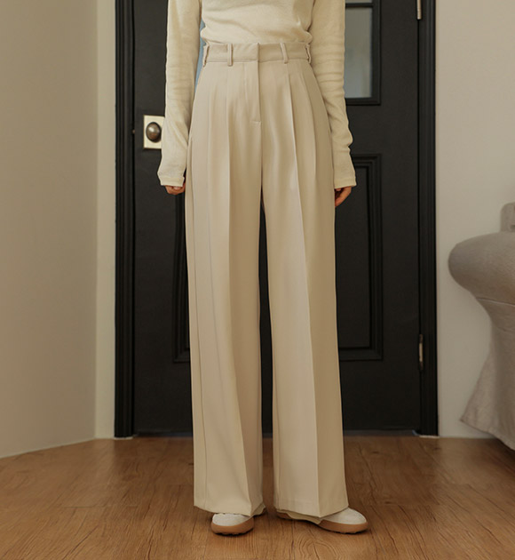 Allen Wrinkle-Free Buttoned Pintuck Slacks (Short/Basic/Long)