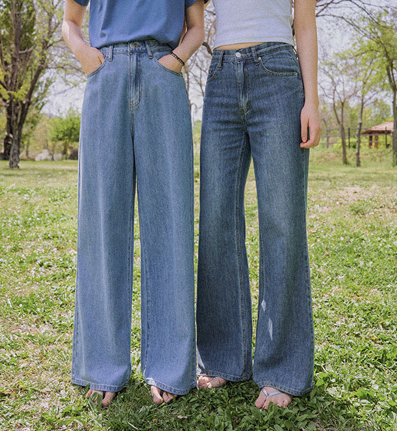 Summer-Ready Cool Lyocell Linen Wide Jeans (Short/Basic/Long)