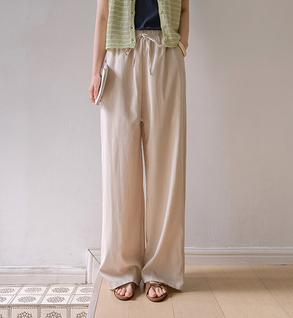 Soft Cool Rayon-Blend Wide Pants (Short/Long)