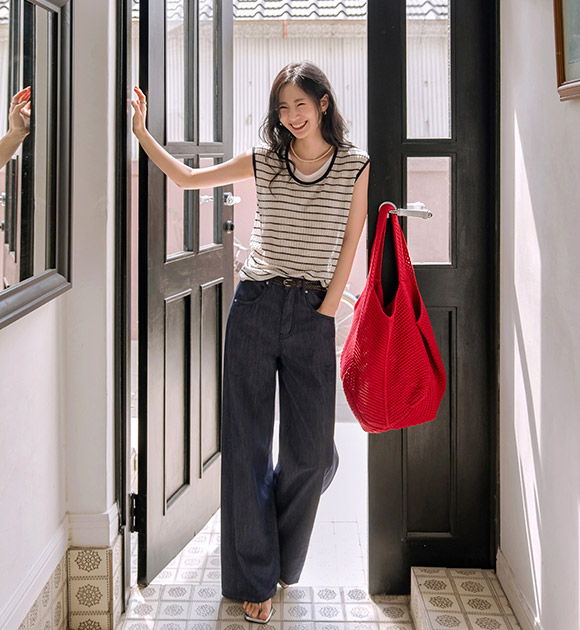 Knit Mesh Shoulder Bag