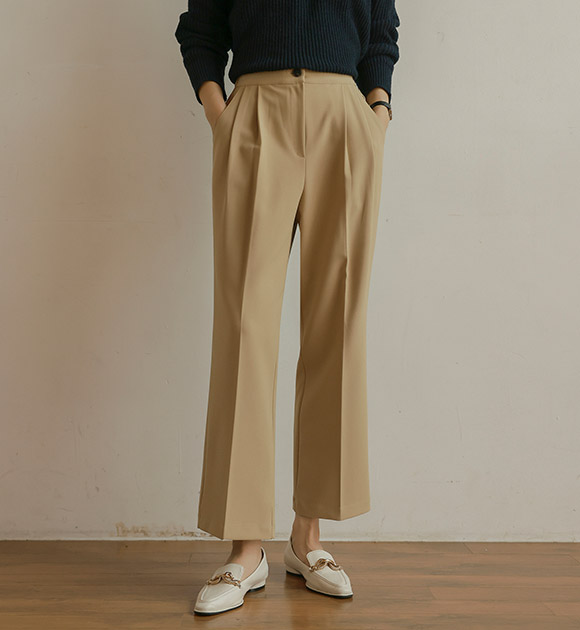 [JUST BETTER] Hepburn Comfortable Fit Back banded Slacks (short/long)
