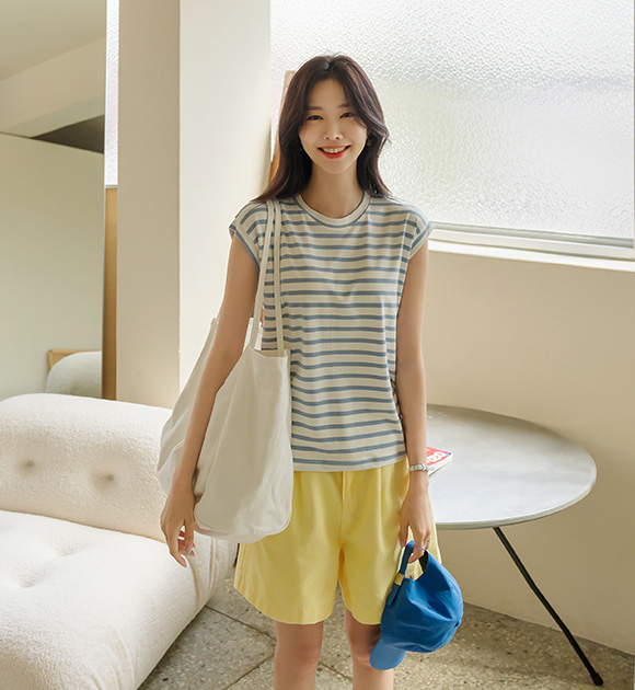 Reina Soft Rayon Striped Sleeveless Top