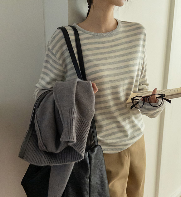 Sweet Round Basic Knit (Stripe/Plain)