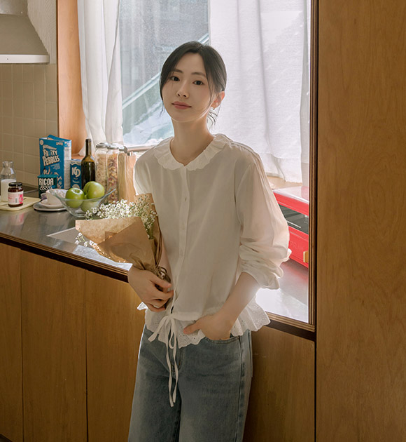 [💕Restocked Due to Hot Response][JUST BETTER] Heidi Frill Blouse