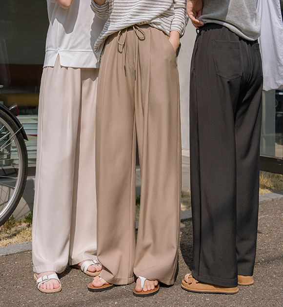 [🏆Hot Release! Orders Pouring In✨] Silky Flowy Banded Pants (Short/Basic/Long)