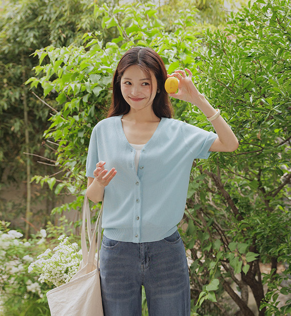 Bright Cooling Short-Sleeve Cardigan