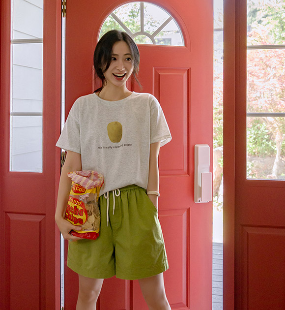 Potato Graphic Short-sleeved T-Shirt