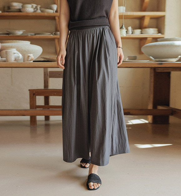 Crisp Cool Washer Banded Skirt Pants