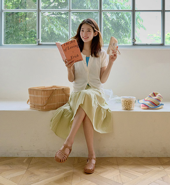Loose-knit Cotton Short-Sleeve Cardigan