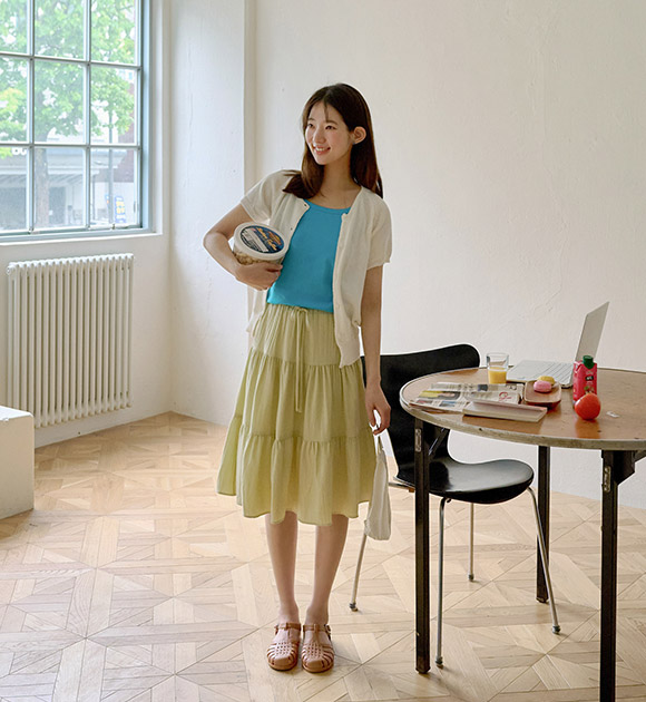 Renew Tiered Midi Skirt