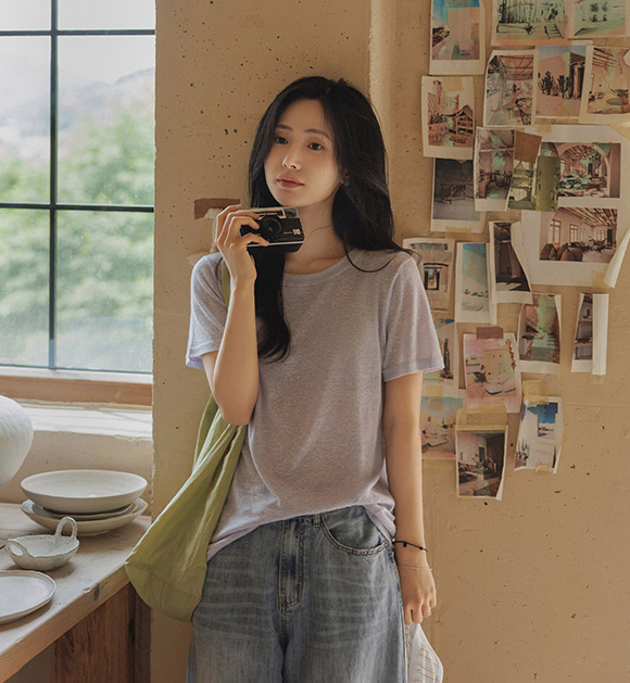 Summer Essential Linen Round Short-sleeved Shirt