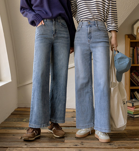 Honeyspan comfortable hidden banding wide jeans