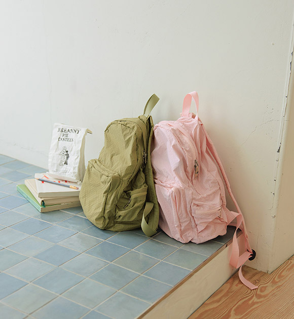 Ob Rib-Fabric Small Check Backpack