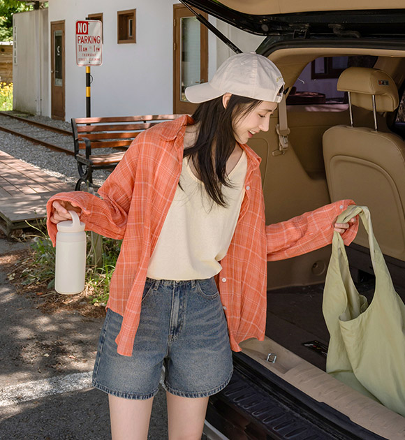 Sun-Protective Summer Plaid Shirt