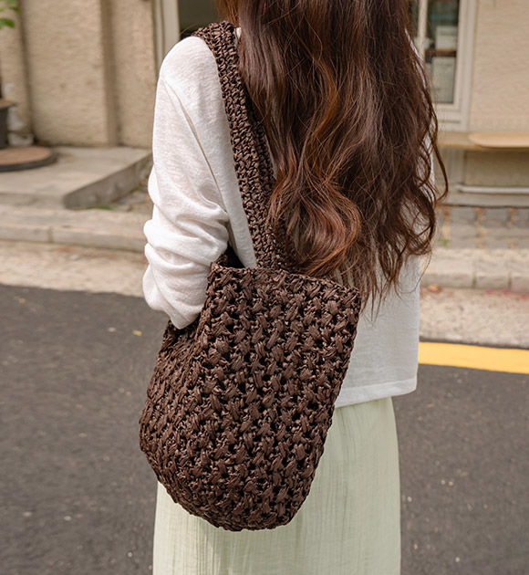 Summer Pouch Set Rattan Shoulder Bag
