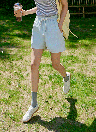 Rain Summer Basrak Banded Pants (Mid-thigh/Above-knee/Knee-length)