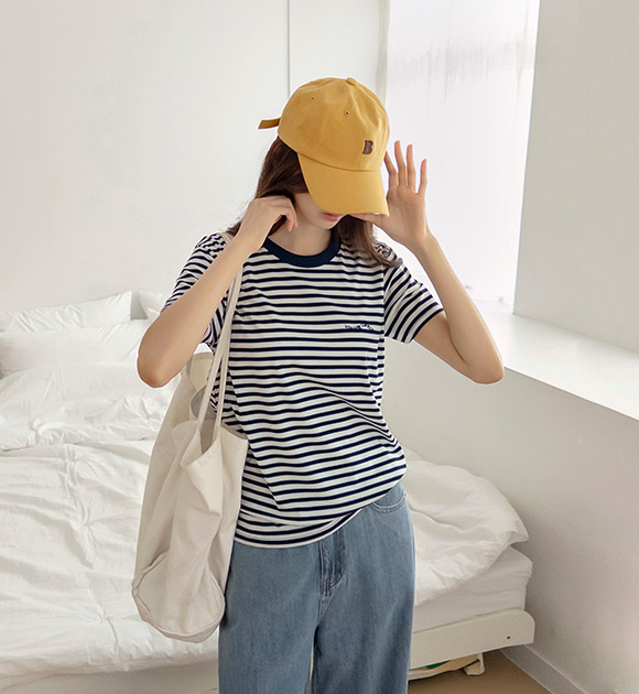 Lava Stripe Tencel Short-Sleeved Shirt