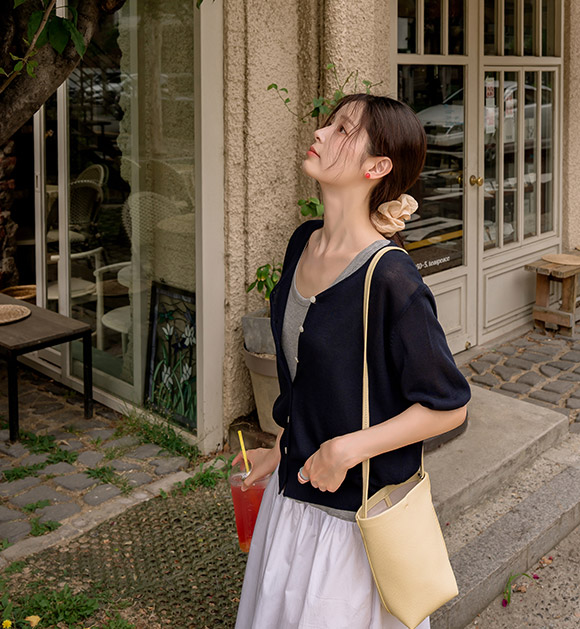 (Dryer-Safe) May Washable Short-Sleeve Cardigan