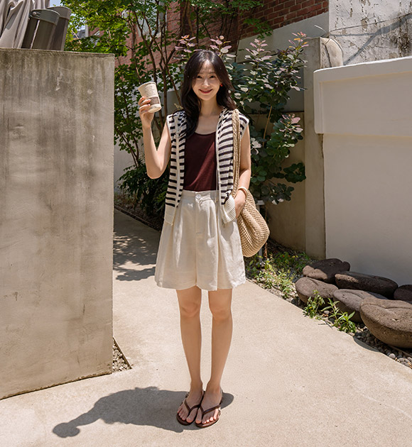 Siyu Lyocell + Linen Back-Banded Pants