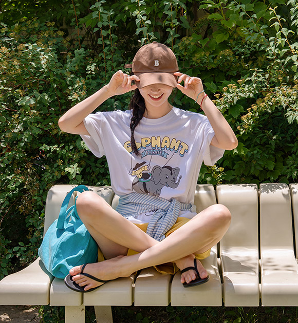 Elephant Printing Pigment Boxy Tee
