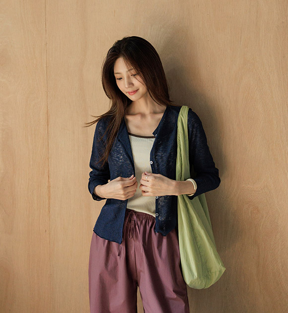Lia Linen Slub Long Sleeve Cardigan