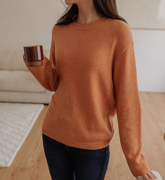 8FO0186HH_winter color simple round knit wear