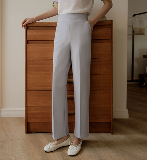 [JUST BETTER] Belly Coverage Relaxed Straight Slacks (Short/Long)