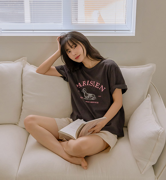 Relaxed-Fit Dog Print T-Shirt