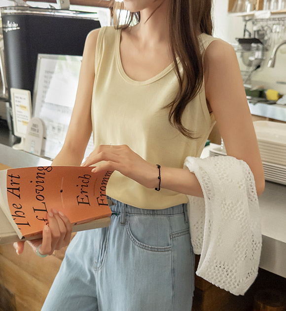 Flowing Silky Modal U-neck Tank Top