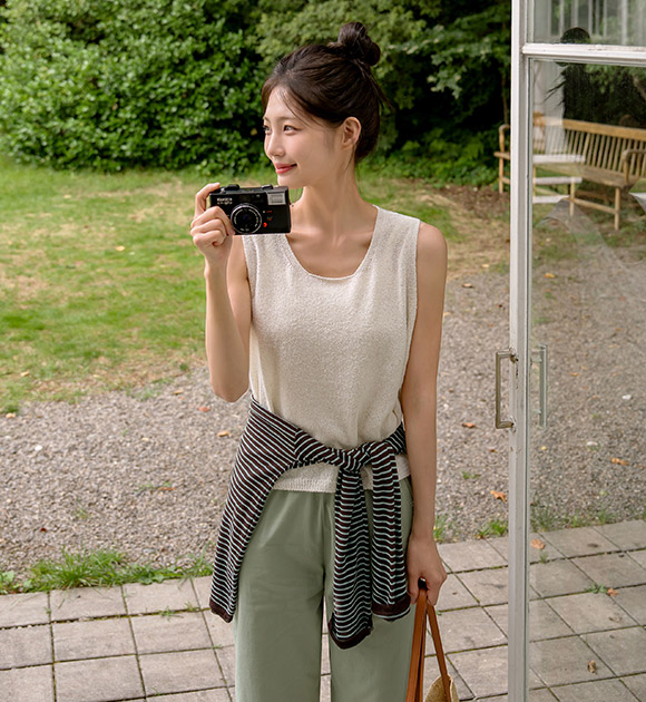 Bylin Relaxed-Fit Linen Sleeveless Knitwear
