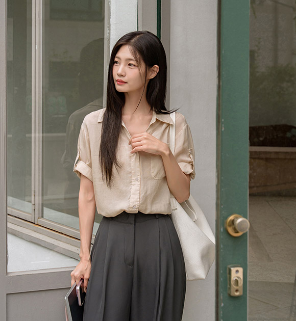 Airy Cool Roll-Up Sleeve Shirt