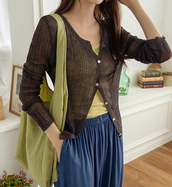 Slim-Fit Linen Cardigan