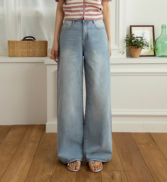 Clean Non-Stretch Wide-Leg Jeans (Short/Basic/Long)