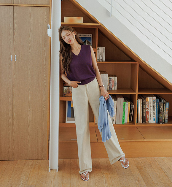 Merina Linen-Feel Wide Pants