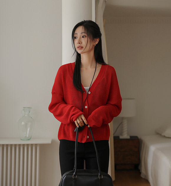 Color Palette Linen Textured Knit Cardigan