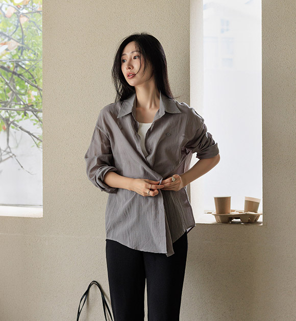 Dual Mood Asymmetric Button Shirt