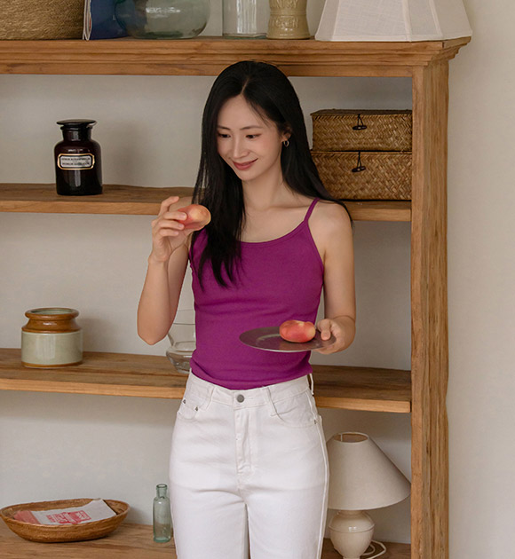 Contrast Trim Ribbed Tank Top