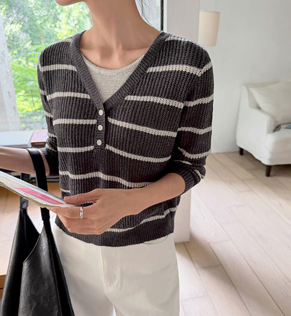 Layered Button Knitwear