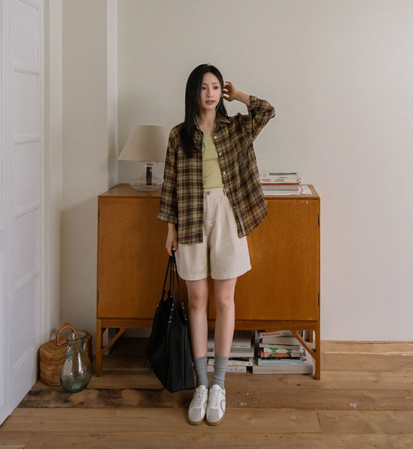 Komi Checked Roll-Up Shirt