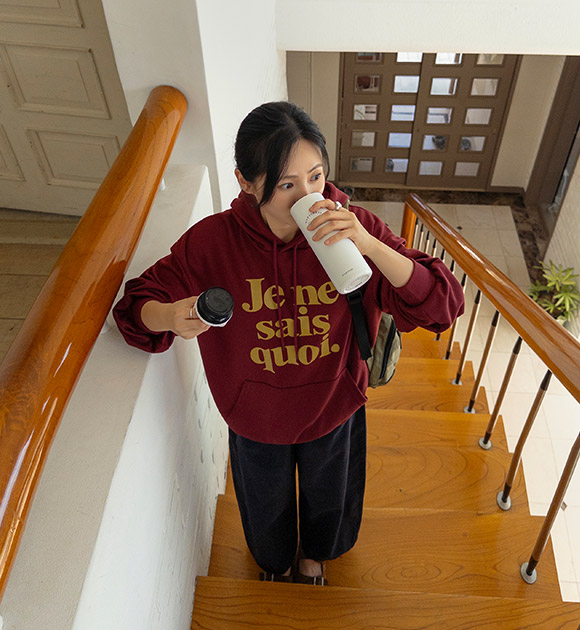 Bold-Letter Loose-Fit Hoodie