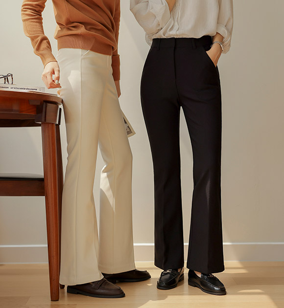 Chewy Cheese High-Elasticity Bootcut Slacks (Short/Basic/Long)