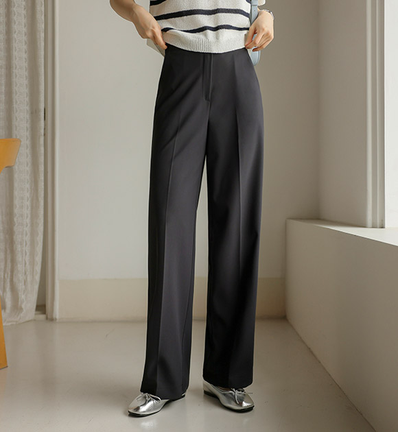 [❄️Work Look/Cool Material!] JUST BETTER] Cooling Spandex Semi-Wide Slacks (Short/Long)