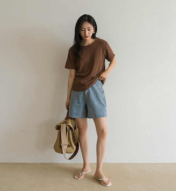 Comenz Side Slit Mid-thigh Denim