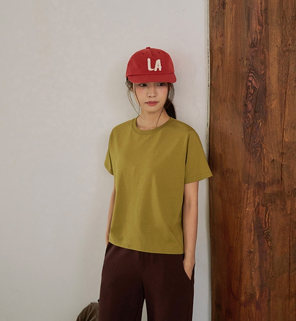 Date Modal Spandex Basic Short-sleeved Shirt
