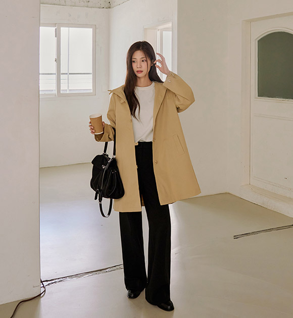 Bagel Hooded Trench Coat